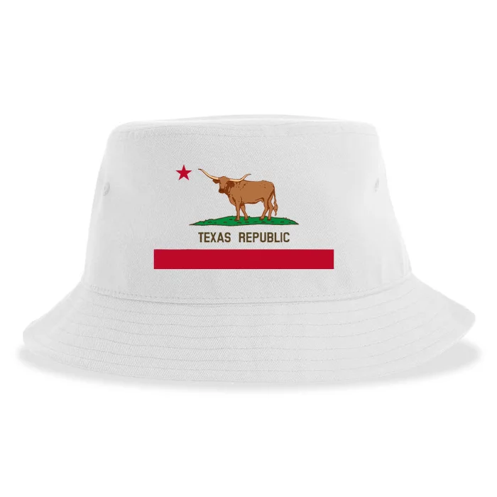 California Style Texas State Flag Sustainable Bucket Hat