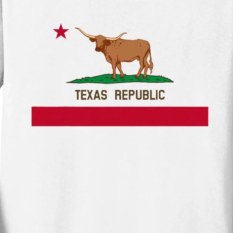 California Style Texas State Flag Kids Long Sleeve Shirt