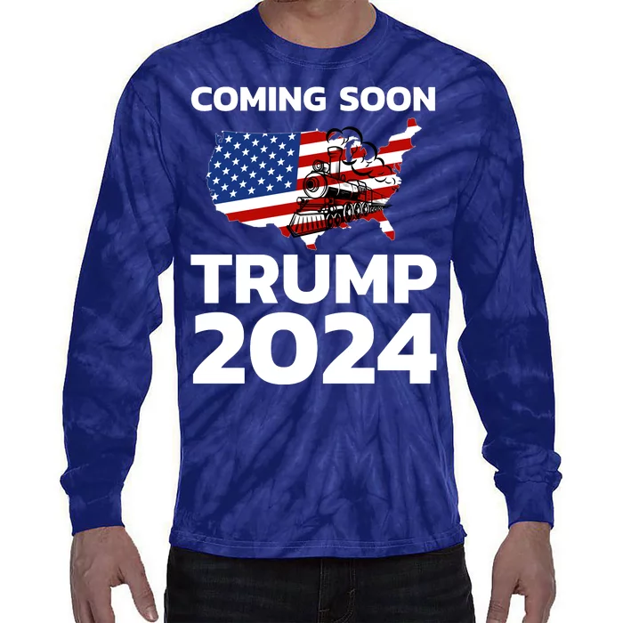 Coming Soon Trump 2024, Trump 4th Of July 2024 Tie-Dye Long Sleeve Shirt