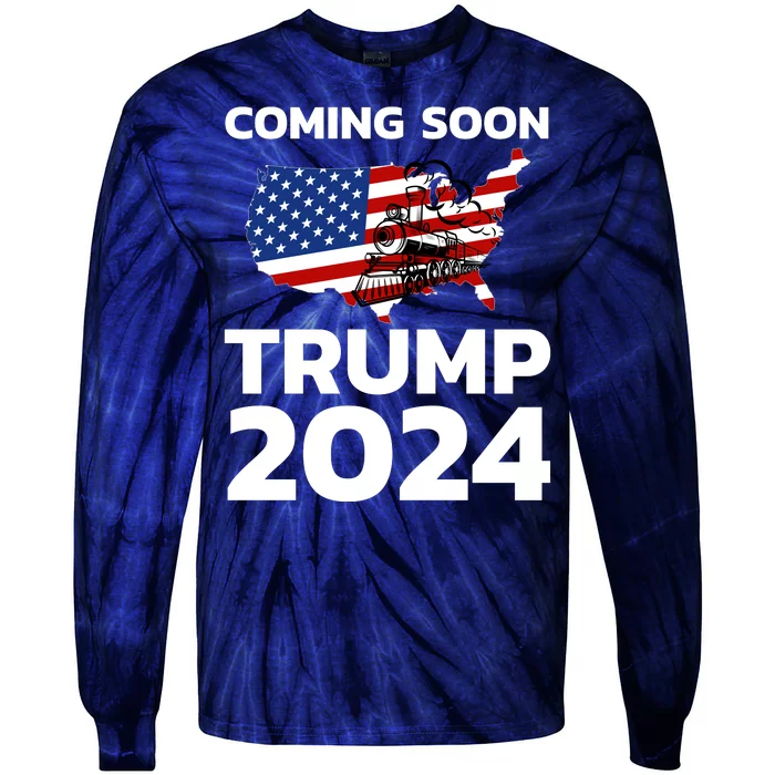 Coming Soon Trump 2024, Trump 4th Of July 2024 Tie-Dye Long Sleeve Shirt