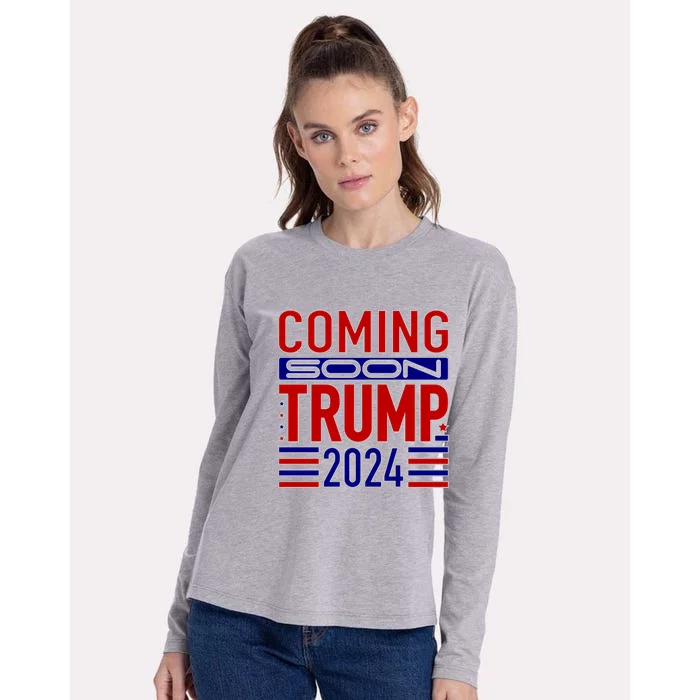 Coming Soon Trump 2024 Womens Cotton Relaxed Long Sleeve T-Shirt