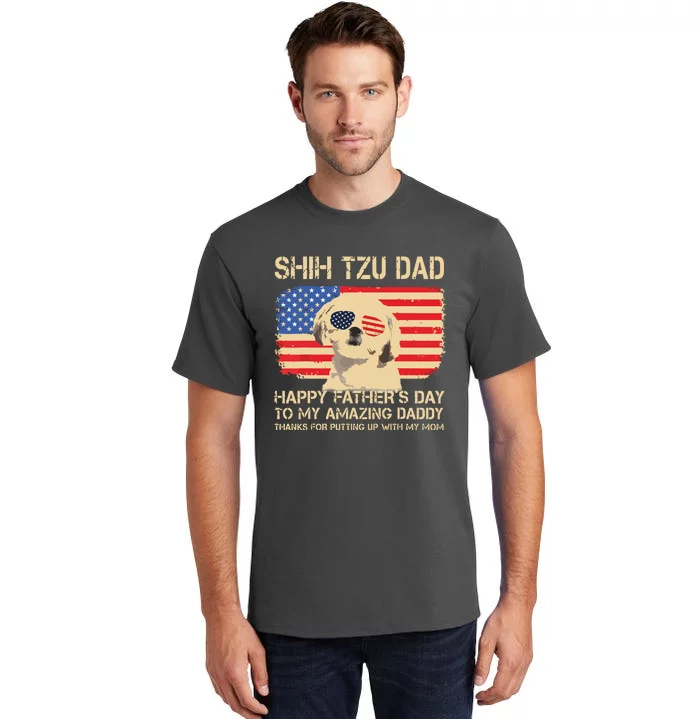 CREAM Shih Tzu Dad Happy Fathers Day To My Amazing Daddy Dog Tall T-Shirt