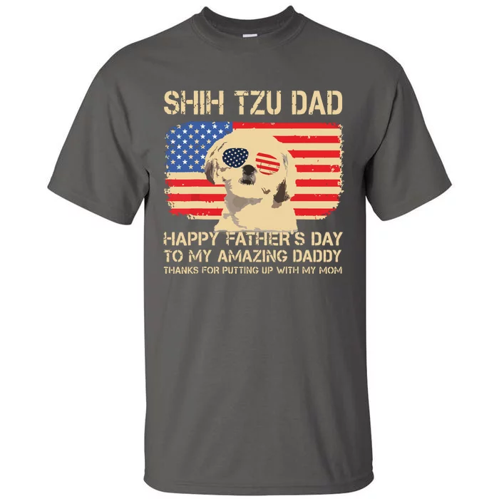 CREAM Shih Tzu Dad Happy Fathers Day To My Amazing Daddy Dog Tall T-Shirt