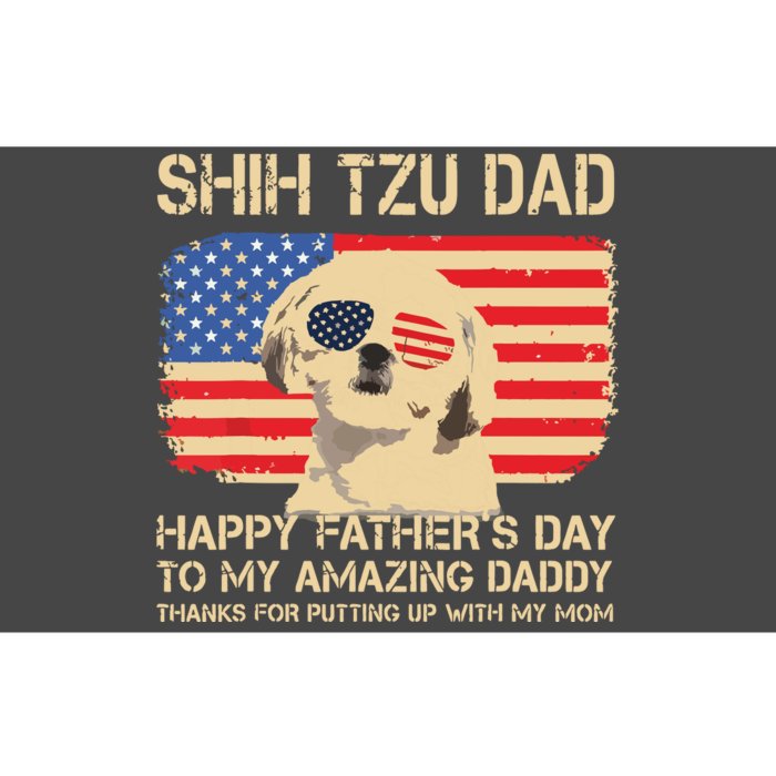 CREAM Shih Tzu Dad Happy Fathers Day To My Amazing Daddy Dog Bumper Sticker