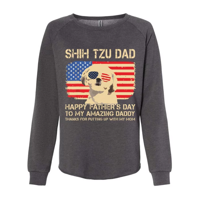 CREAM Shih Tzu Dad Happy Fathers Day To My Amazing Daddy Dog Womens California Wash Sweatshirt