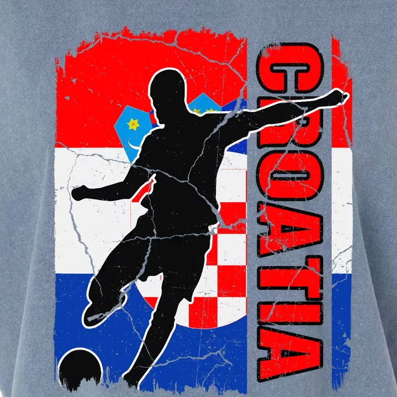 Croatia Soccer Team Croatian Flag Jersey Football Fans Garment-Dyed Women's Muscle Tee