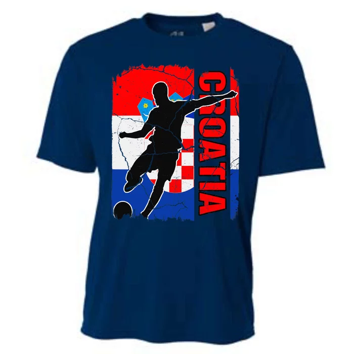 Croatia Soccer Team Croatian Flag Jersey Football Fans Cooling Performance Crew T-Shirt