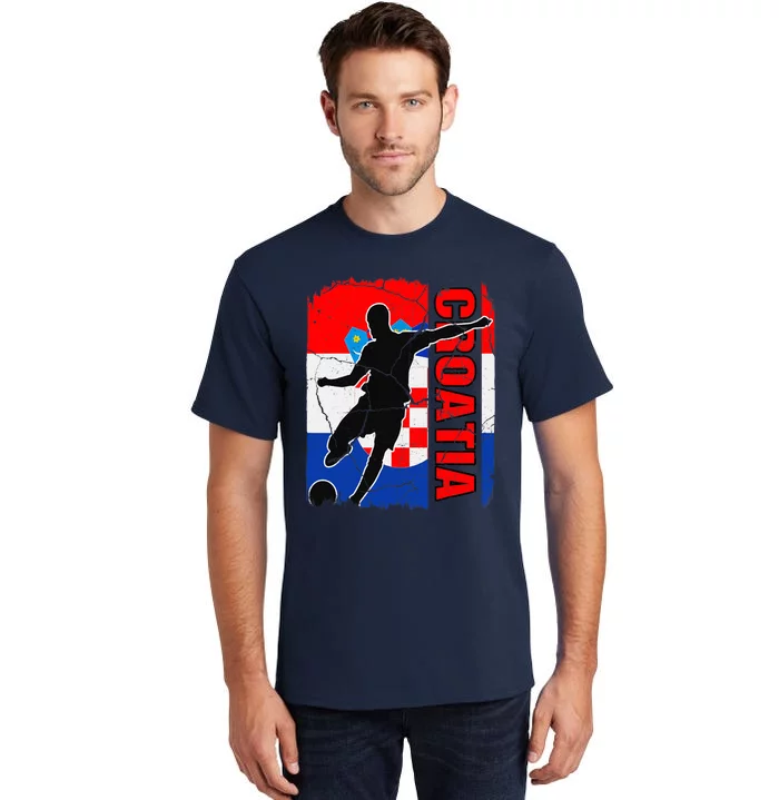 Croatia Soccer Team Croatian Flag Jersey Football Fans Tall T-Shirt