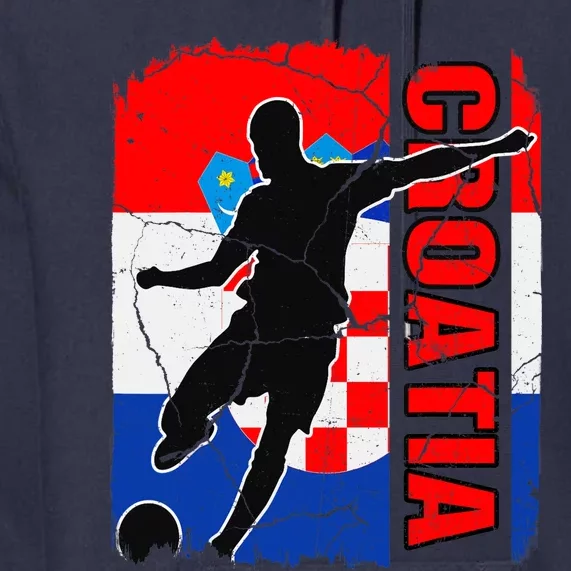 Croatia Soccer Team Croatian Flag Jersey Football Fans Premium Hoodie