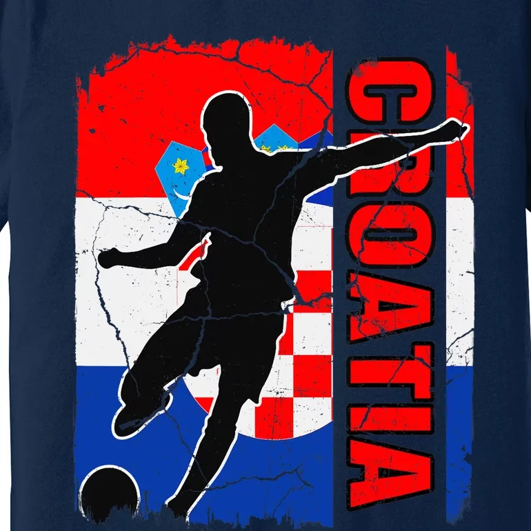 Croatia Soccer Team Croatian Flag Jersey Football Fans Premium T-Shirt