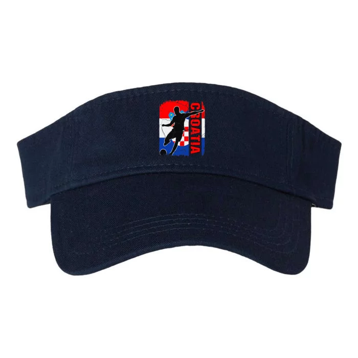 Croatia Soccer Team Croatian Flag Jersey Football Fans Valucap Bio-Washed Visor