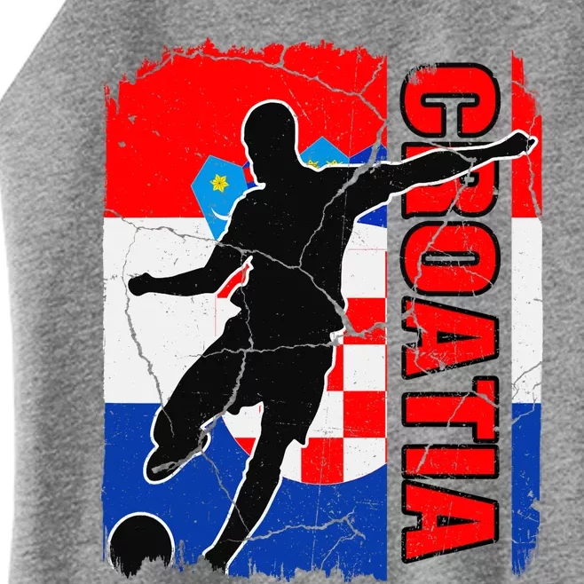 Croatia Soccer Team Croatian Flag Jersey Football Fans Women’s Perfect Tri Rocker Tank