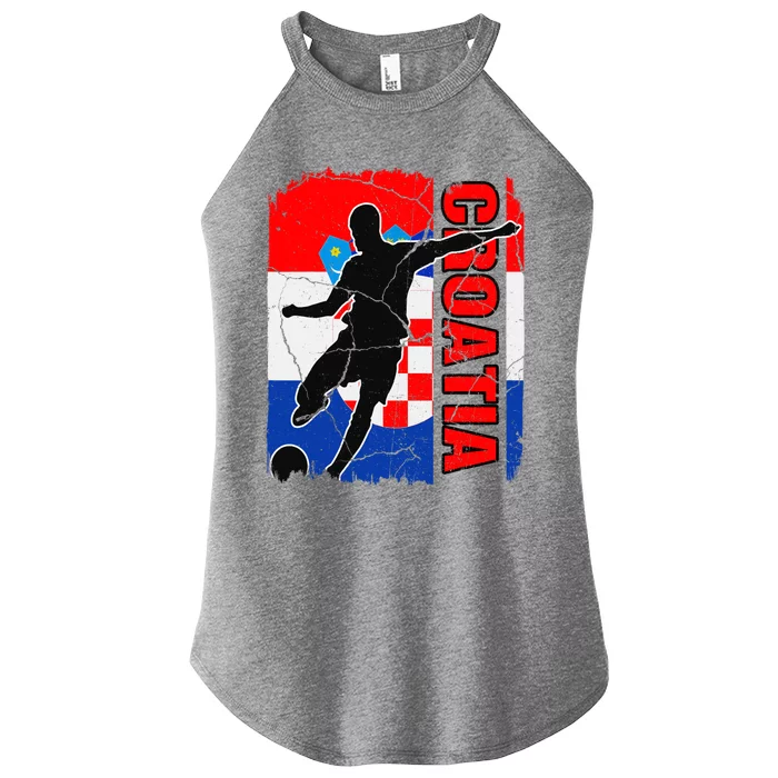 Croatia Soccer Team Croatian Flag Jersey Football Fans Women’s Perfect Tri Rocker Tank