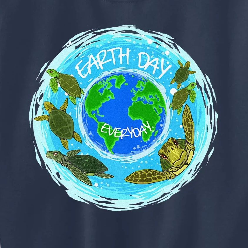 Cute Sea Turtles Earth Day Everyday Environmentalists Kids Sweatshirt