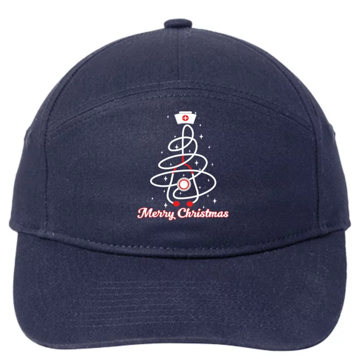 Christmas Stethoscope Tree Costume Nursing Xmas Gift 7-Panel Snapback Hat