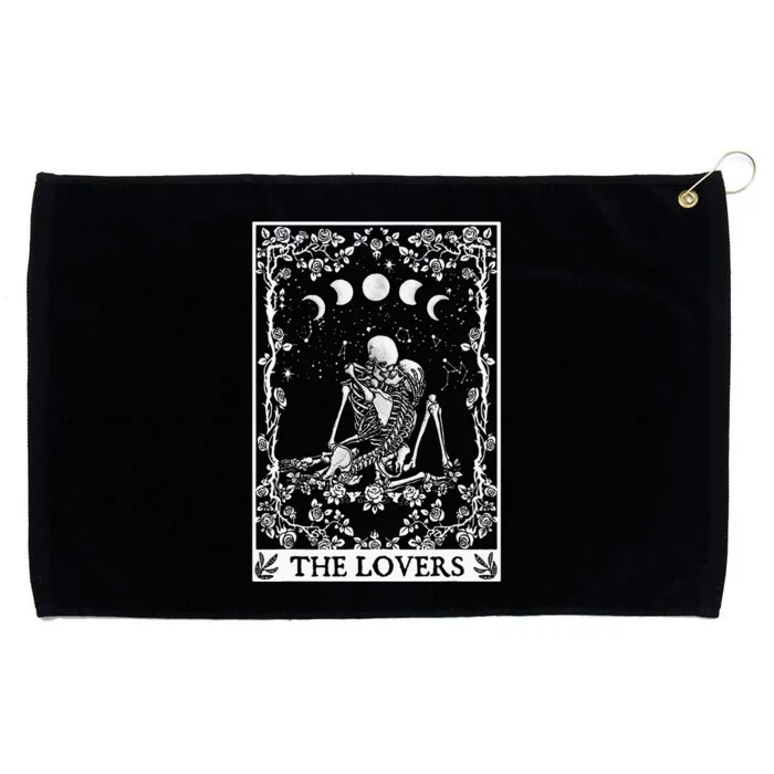 Celestial Skeleton The Lovers Tarot Card Moon Reading Holder Grommeted Golf Towel