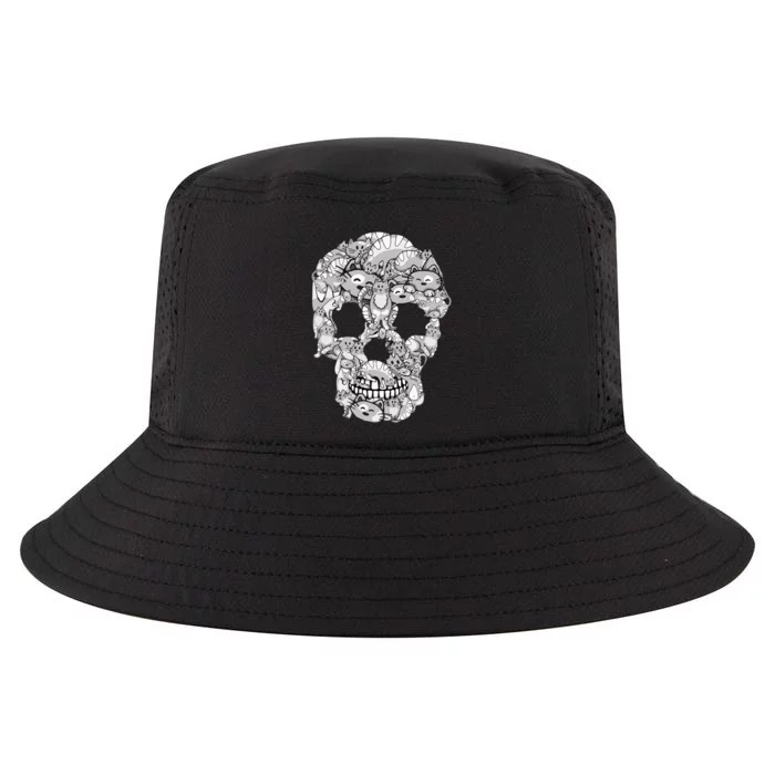 Cat Skull Tee Kitty Skeleton Halloween Costume Cat Lover Cool Comfort Performance Bucket Hat