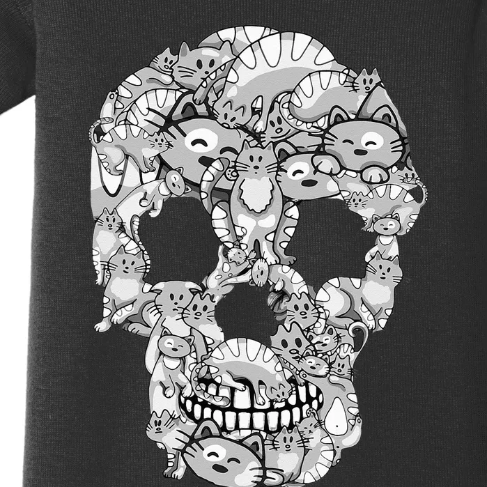 Cat Skull Tee Kitty Skeleton Halloween Costume Cat Lover Baby Bodysuit