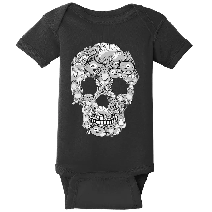 Cat Skull Tee Kitty Skeleton Halloween Costume Cat Lover Baby Bodysuit