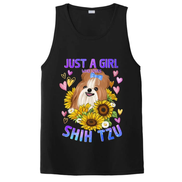 Cute Shih Tzu Dog Loving Puppy Lover Cool Gift Performance Tank