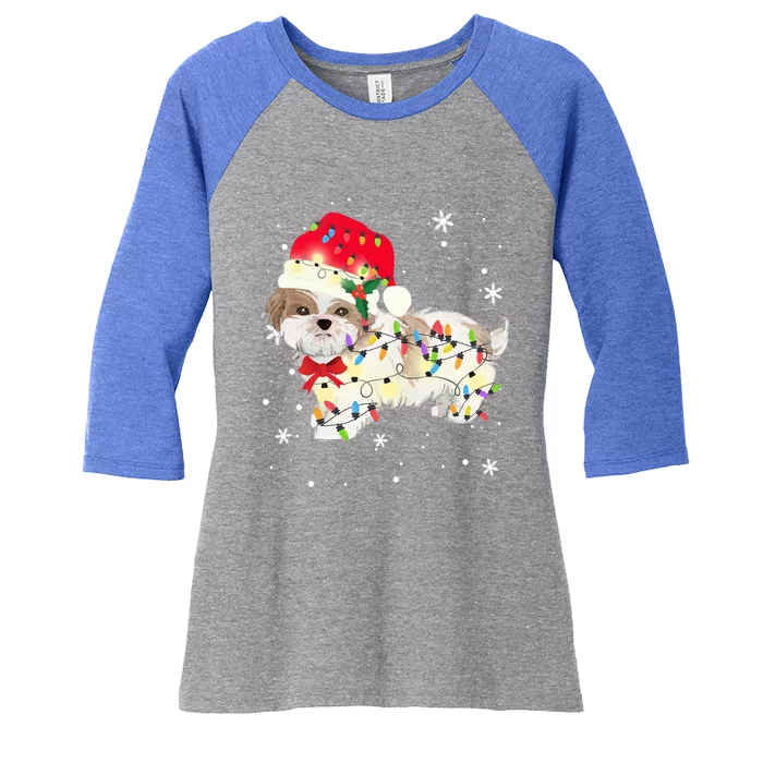 Christmas Shih Tzu Meaningful Gift Women's Tri-Blend 3/4-Sleeve Raglan Shirt