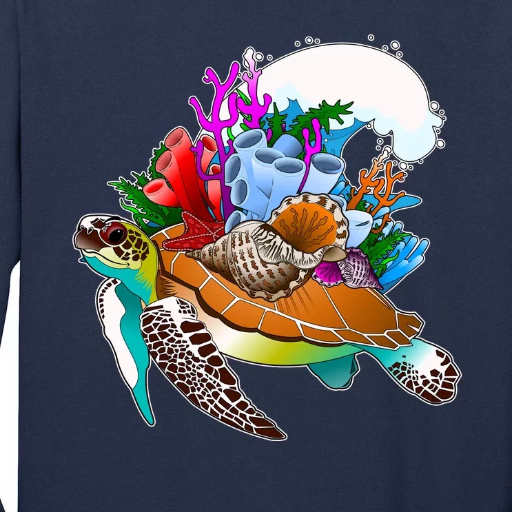 Cool Sea Turtle Ocean Life Tall Long Sleeve T-Shirt