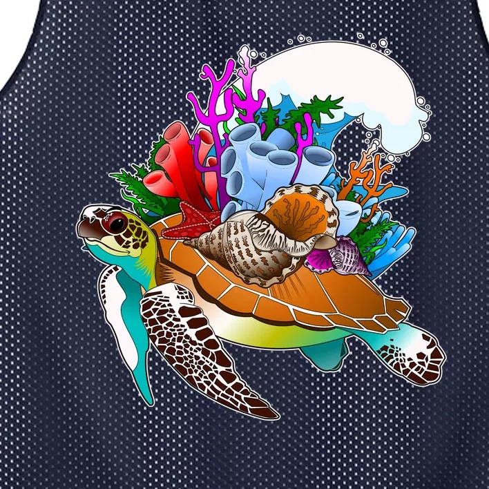 Cool Sea Turtle Ocean Life Mesh Reversible Basketball Jersey Tank