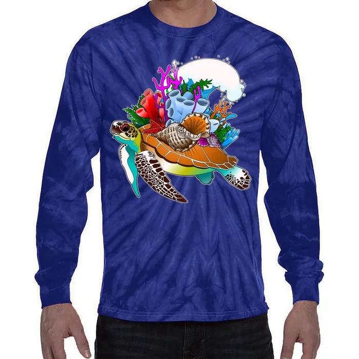 Cool Sea Turtle Ocean Life Tie-Dye Long Sleeve Shirt