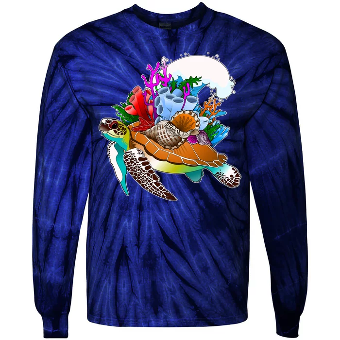 Cool Sea Turtle Ocean Life Tie-Dye Long Sleeve Shirt