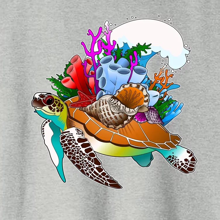 Cool Sea Turtle Ocean Life Women's Crop Top Tee