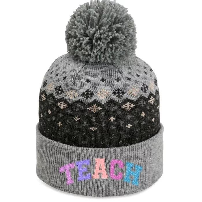 Cute Sporty Teach Logo The Baniff Cuffed Pom Beanie