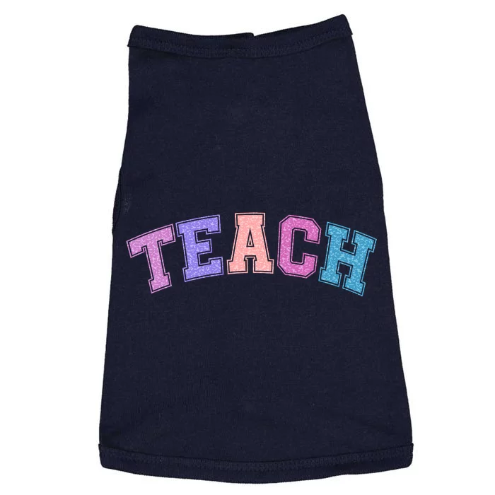 Cute Sporty Teach Logo Doggie Tank