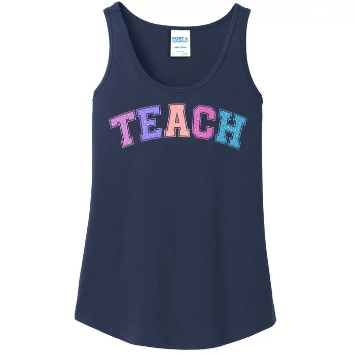 Cute Sporty Teach Logo Ladies Essential Tank