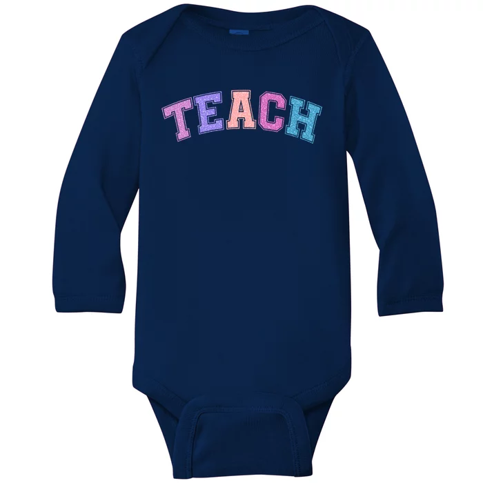 Cute Sporty Teach Logo Baby Long Sleeve Bodysuit