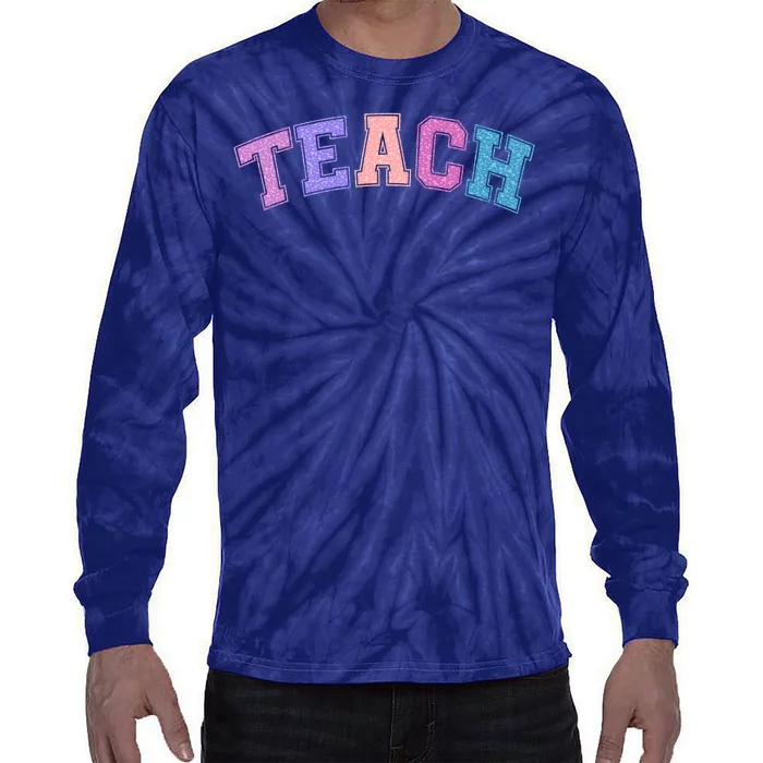 Cute Sporty Teach Logo Tie-Dye Long Sleeve Shirt