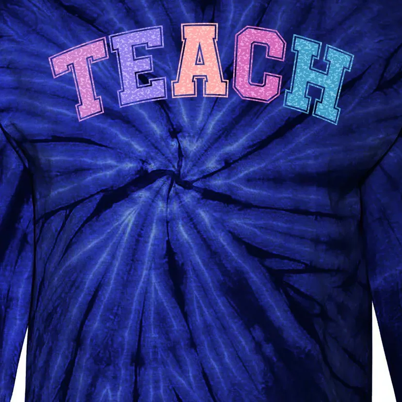 Cute Sporty Teach Logo Tie-Dye Long Sleeve Shirt