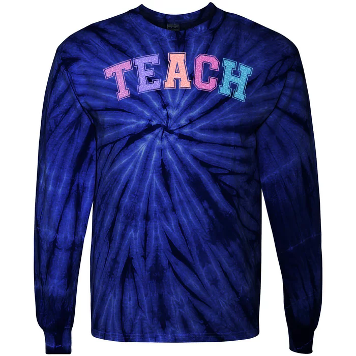 Cute Sporty Teach Logo Tie-Dye Long Sleeve Shirt