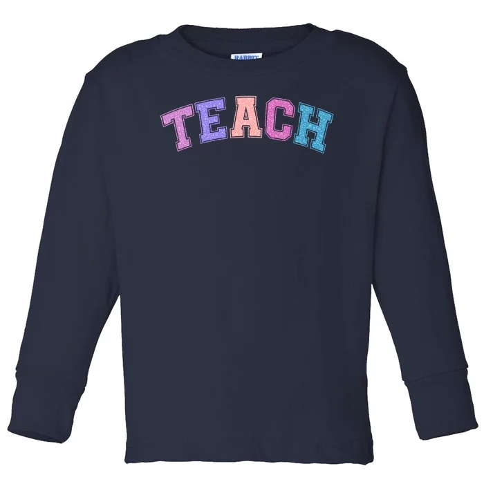 Cute Sporty Teach Logo Toddler Long Sleeve Shirt