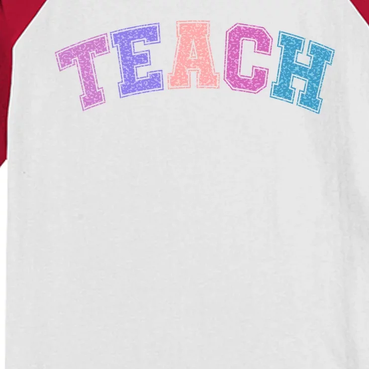 Cute Sporty Teach Logo Kids Colorblock Raglan Jersey