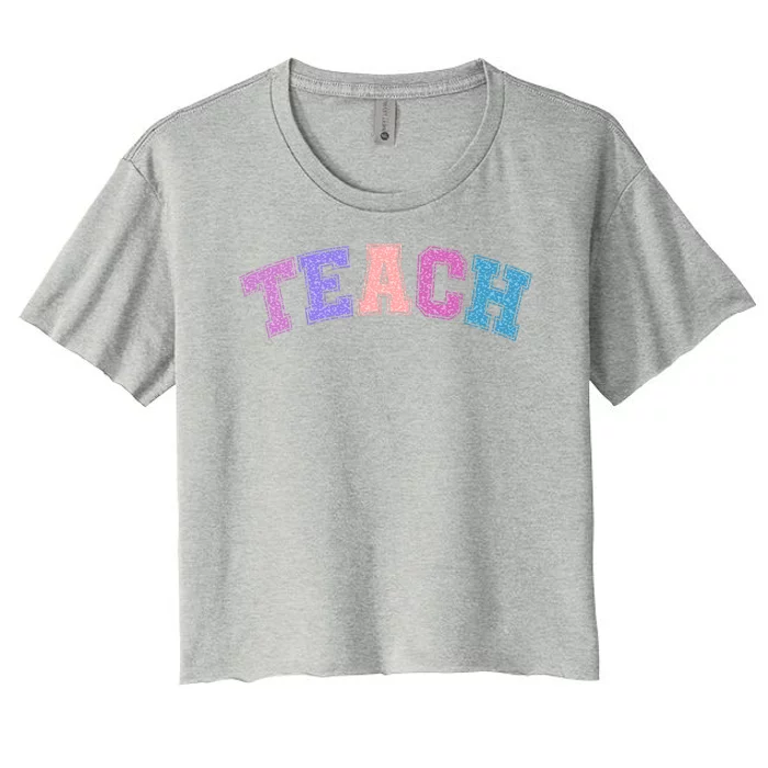 Cute Sporty Teach Logo Women's Crop Top Tee