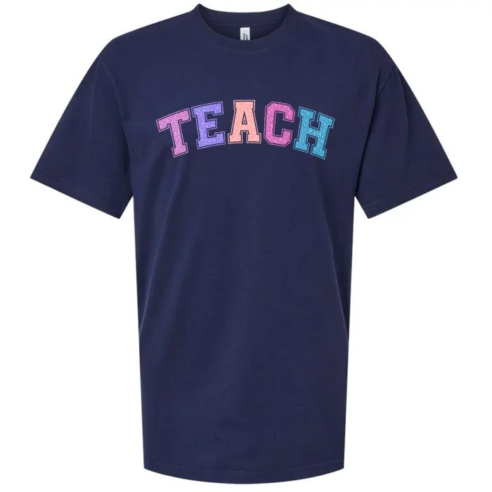 Cute Sporty Teach Logo Sueded Cloud Jersey T-Shirt