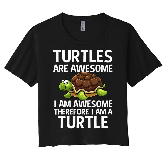 Cool Sea Turtle For Women Tortoise Lover Turtle Animal Women's Crop Top Tee