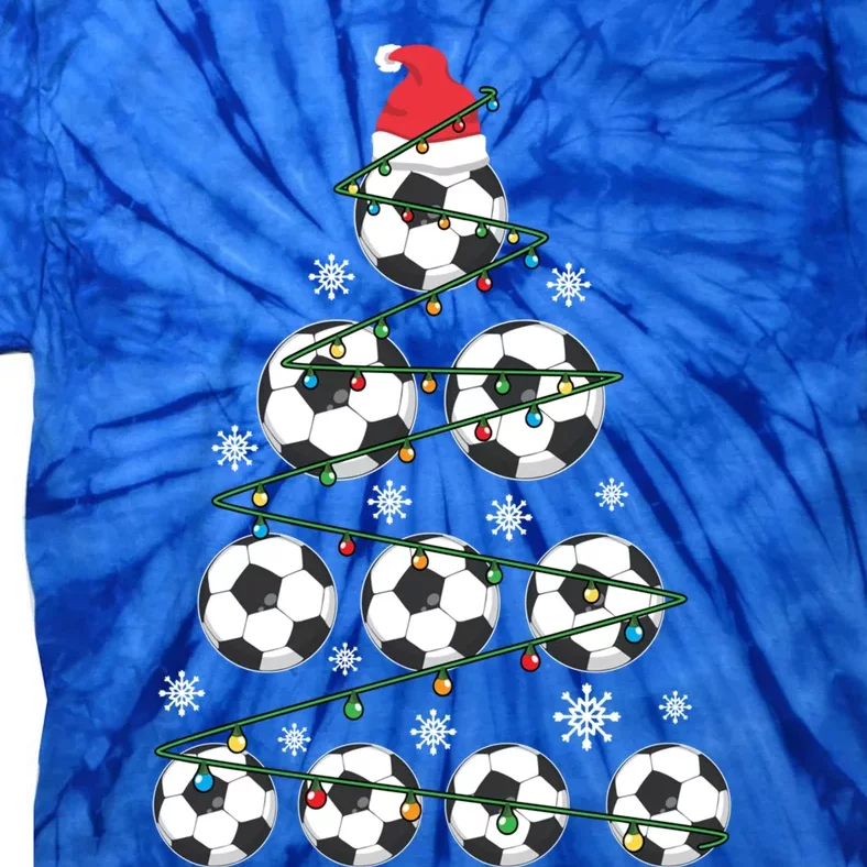 Christmas Soccer Tree Holiday Gift Sport Lover Soccer Player Great Gift Tie-Dye T-Shirt