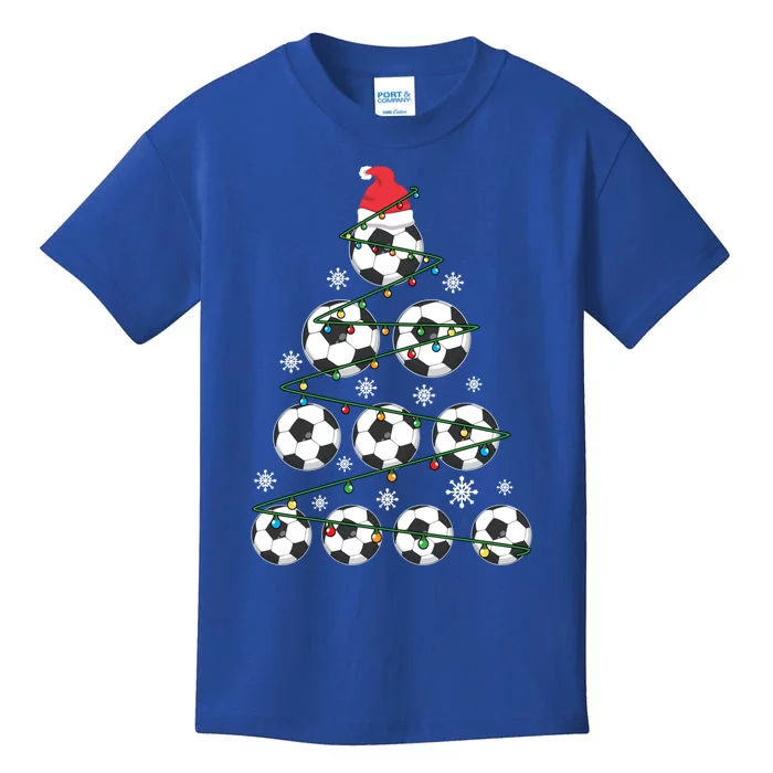 Christmas Soccer Tree Holiday Gift Sport Lover Soccer Player Great Gift Kids T-Shirt