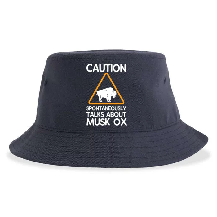 Caution Spontaneously Talks About Musk Ox Sustainable Bucket Hat