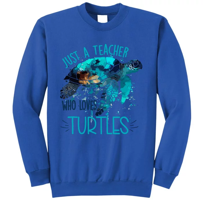 Cute Sea Turtle Teacher Ocean Wildlife Earth Day Teacher Tall Sweatshirt