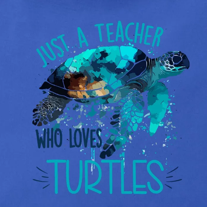 Cute Sea Turtle Teacher Ocean Wildlife Earth Day Teacher Zip Tote Bag