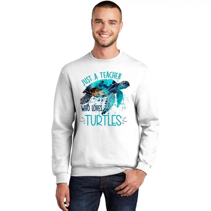 Cute Sea Turtle Teacher Ocean Wildlife Earth Day Teacher Sweatshirt