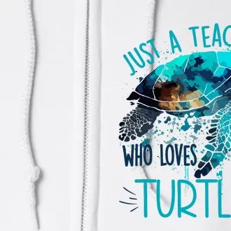 Cute Sea Turtle Teacher Ocean Wildlife Earth Day Teacher Full Zip Hoodie