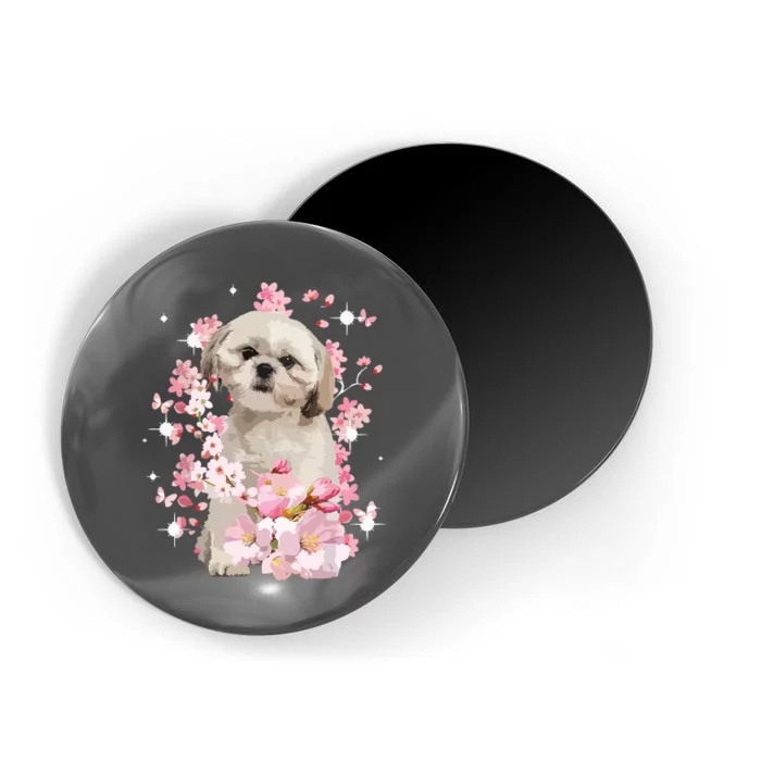 Cute Shih Tzu Mom Flower Happy Mothers Day Love Dog Magnet